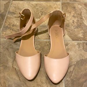 Blush pink flats